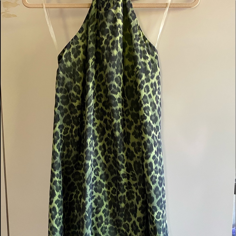 Sexy green black animal print halter medium